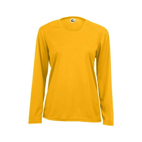 C2 Sport Womens Performance Long Sleeve T-Shirt, Gold - Extra Large