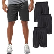C2 Sport Mens 7 Mesh Shorts with Liner, 3-Pack, Black, Polyester Fabric, Sizes S-2XL