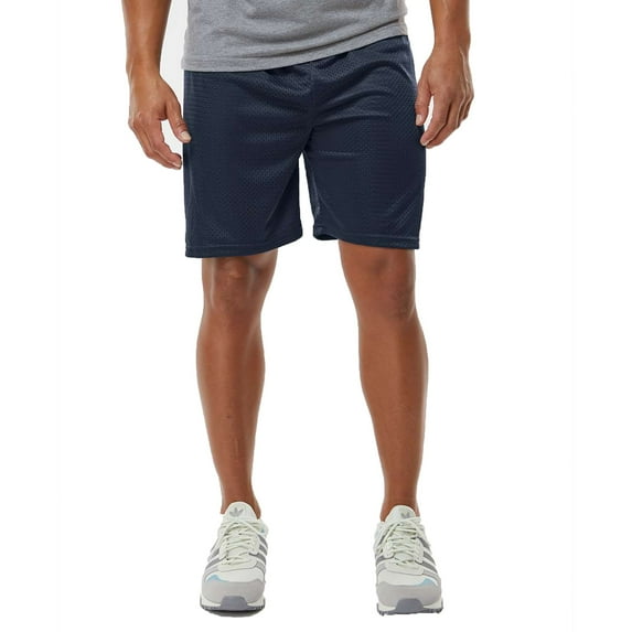 C2 Sport Men’s Mesh Basketball Shorts, 7-Inch, Breathable Polyester, Draw Cord, Navy, S