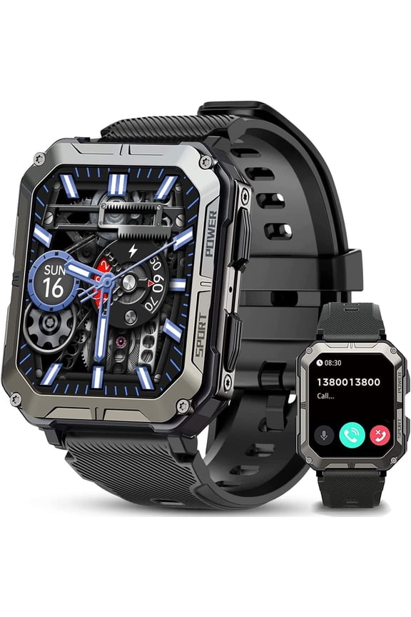C20 PRO Waterproof Smart Watch for Men, 1.83" Rugged Sports Fitness Tracker, Bluetooth Calling Outdoor Wrist Watch Compatible with Android iOS