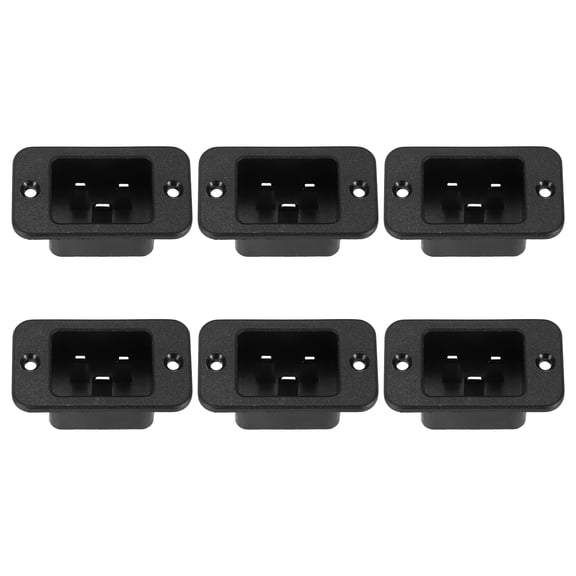 C20 Panel Mount Plug Adapter AC 250V 16A 3 Pins IEC Inlet Module Plug Power Connector Socket Straight 6Pcs