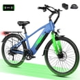 thumbnail image 1 of ESKUTE C200 70-Mile Electric Bike for Adults with 840Wh Removable Battery, 500W Peak Power Ebike, Up to 20MPH Speed, 26" Tires, 7-Speed Step-Over E-Bicycle,Blue with Phonebag & Lock, UL2849 Class 2, 1 of 8