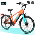thumbnail image 1 of ESKUTE C200 70-Mile Electric Bike for Adults with 840Wh Removable Battery, 500W Peak Power Ebike, Up to 20MPH Speed, 26" Tires, 7-Speed Step-Over E-Bicycle,Orange with Phonebag & Lock, UL2849 Class 2, 1 of 8