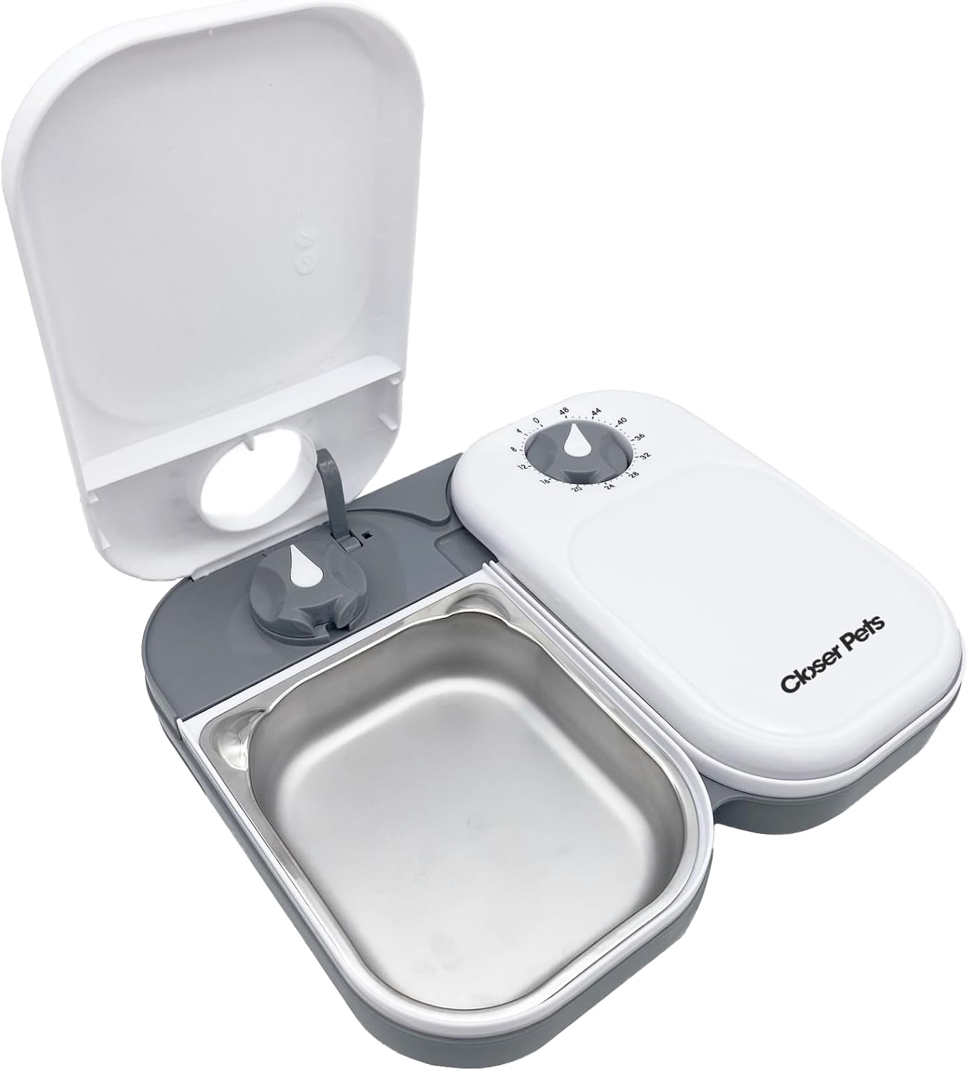 C200 Automatic Cat Feeder with Stainless Steel Bowls for Cats and Small Dogs
