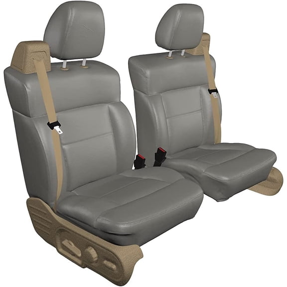 C2001 2003-2007 Chevy Silverado, Suburban and Avalanche Front Captain Chairs With Manual Controls. Made in Gray Leatherette.