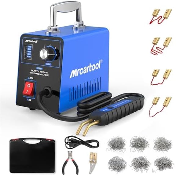 C210 Plastic Welder Kit with 600pcs Hot Staples, Plastic Welding Machine with 5-Level Adjustable Power, 110V Hot Stapler Car Bumper Repair Kit Plastic Repair Welding Kit$$Tools & Hardware Other
