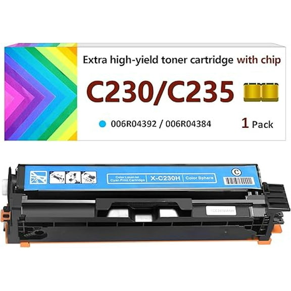 ZN C230 C235 Toner Cartridge (with Chip) for Xerox Replacement 006R04391 006R04392 006R04393 006R04394,4500-5500 Pages High-Yield Toner Compatible with Xerox C235DNI/C230DNI Color Printer (4 Pack)