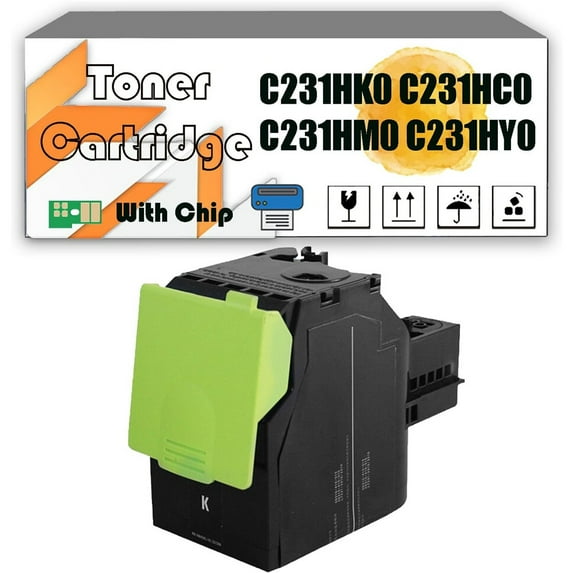 C231HK0 C231HC0 C231HM0 C231HY0 Toner Cartridge, Compatible for Lexmark MC2325 MC2425 MC2535 MC2640 Printers【High Print Volume with Chip】
