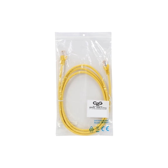 C2G-6ft Cat5e Snagless Unshielded (UTP) Network Patch Cable - Yellow - Category 5e for Network Device - RJ-45 Male - RJ-45 Male - 6ft - Yellow