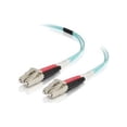 thumbnail image 1 of C2G 00997 OM4 Fiber Optic Cable - LC-LC 50/125 Duplex Multimode PVC Fiber Cable, Aqua (3.3 Feet, 1 Meter), 1 of 5
