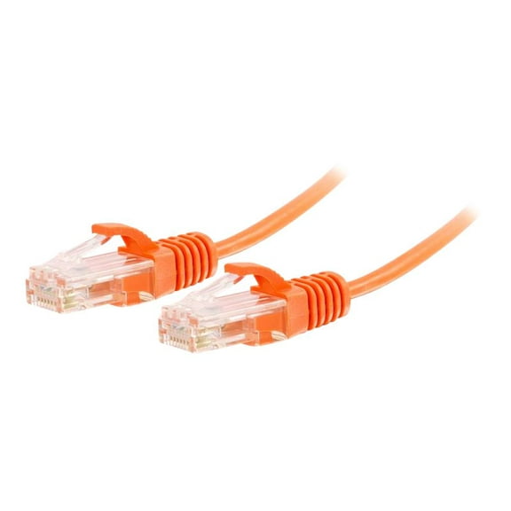 C2G 5ft Cat6 Snagless Unshielded (STP) Slim Ethernet Cable - Cat6 Network Patch Cable - PoE - Orange - Patch cable - RJ-45 (M) to RJ-45 (M) - 5 ft - UTP - CAT 6 - molded, snagless - orange