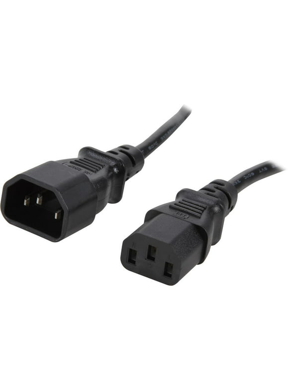 C2G 03120 18 AWG Computer Power Cord Extension - IEC320C14 to IEC320C13, TAA Compliant, Black (3 Feet, 0.91 Meters)