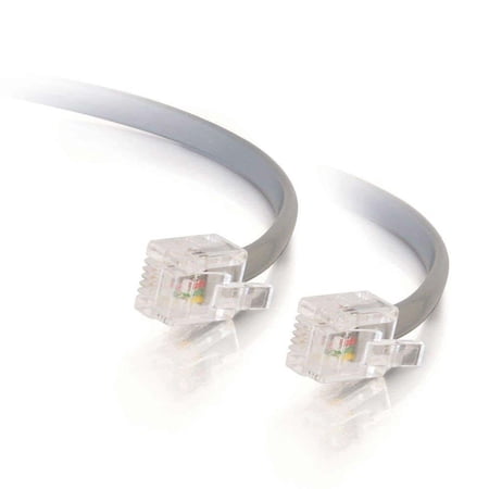 C2G 09590 RJ11 Modular Telephone Cable, Silver (14 Feet, 4.26 Meters)