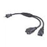 C2G 1.5ft 16 AWG 1-to-2 Power Cord Splitter (NEMA 5-15P to 1 NEMA 5-15 +1 IEC320C13) - power splitter - 1.5 ft