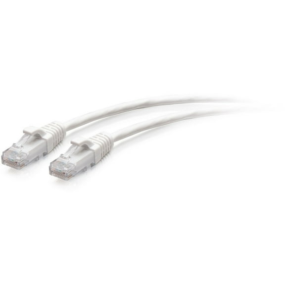 C2G 1ft (0.3m) Cat6a Snagless Unshielded (UTP) Slim Ethernet Patch Cable, White, RJ45, M/M