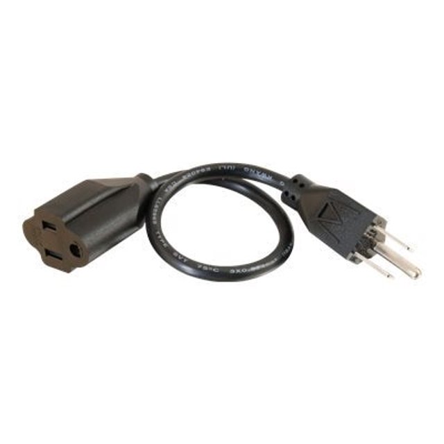 Extn Cable C2G 10ft 18 AWG Outlet Saver Power Extension Cord (NEMA 5-15P to NEMA 5 ...