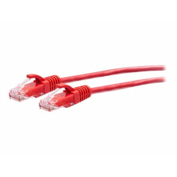 C2G 10ft (3m) Cat6a Snagless Unshielded (UTP) Slim Ethernet Cable, Cat6a Slim Network Patch Cable, PoE, Red, RJ45, M/M