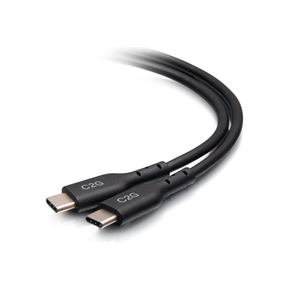 C2G 12ft (3.7m) USB-C Male to USB-C Male Cable (20V 5A) - USB 2.0 (480Mbps) - USB cable - USB-C (M) to USB-C (M) - USB 2.0 - 20 V - 5 A - 3.7 m - black