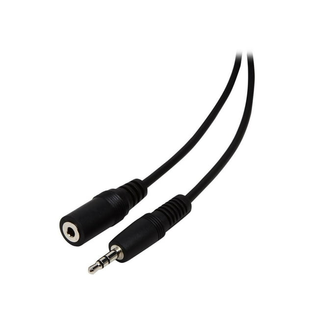 C2G 13787 3.5mm M/F Shielded Stereo Audio Extension Cable, Black (6 Feet, 1.82 Meters)