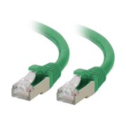 C2G 14ft 4.3m Cat6a Snagless Shielded STP Ethernet Network Patch Cable, Green, RJ45, M/M
