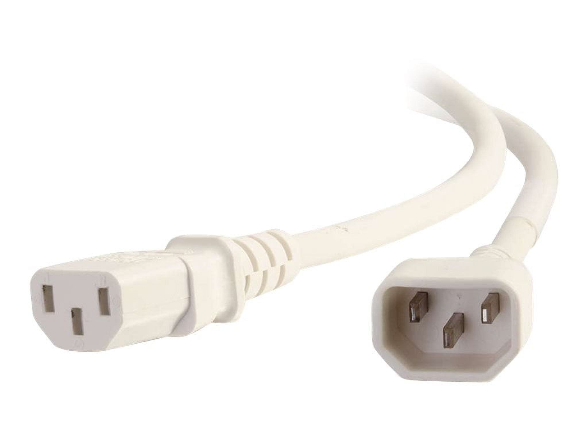 C2G 17533 14 AWG Power Cord - C14 to C13, White (2 Feet, 0.60 Meters)