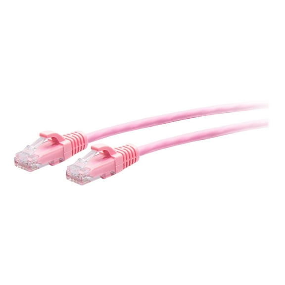 C2G 1ft (0.3m) Cat6a Snagless Unshielded (UTP) Slim Ethernet Patch Cable, Pink, RJ45, M/M