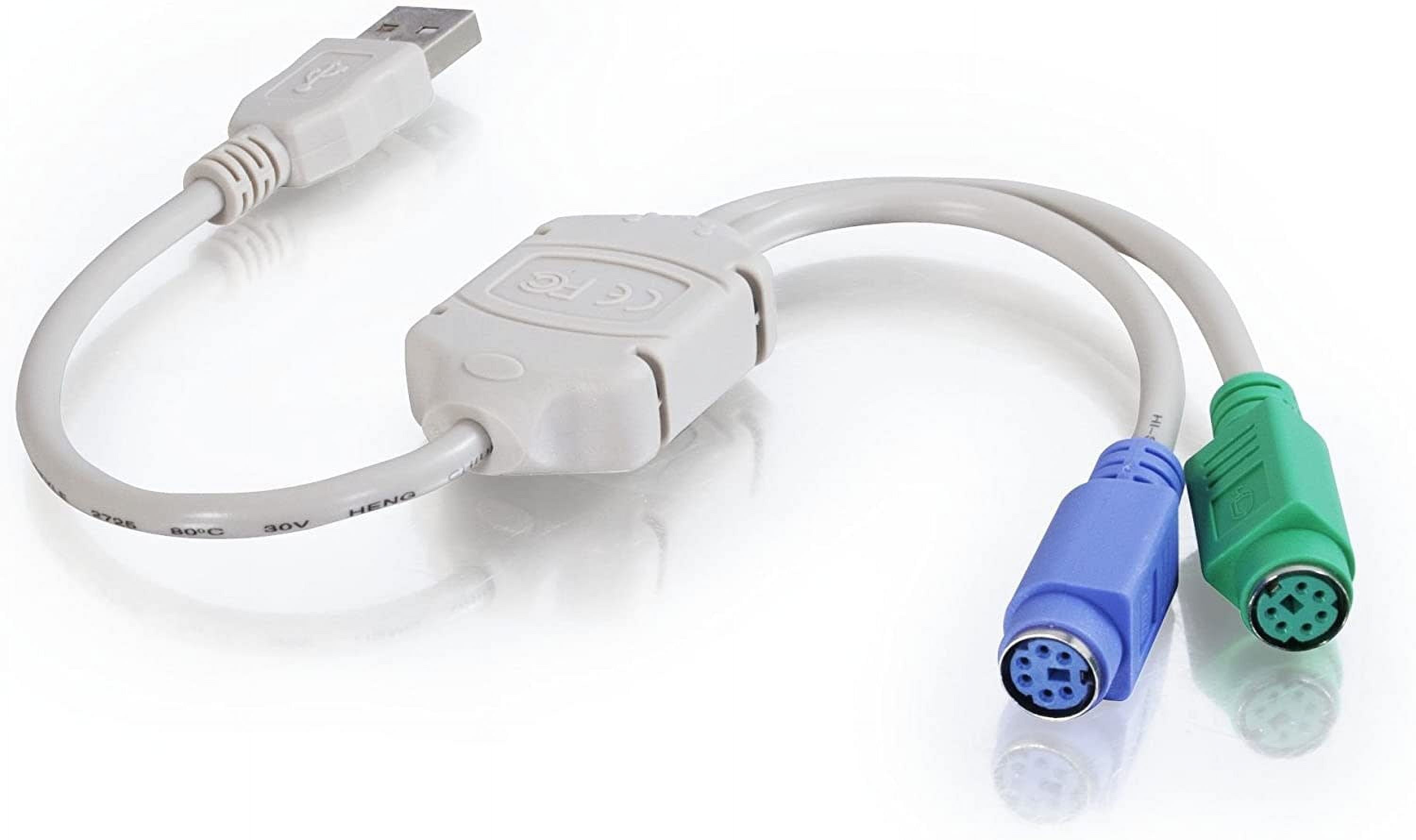 C2G 1ft USB to PS/2 Keyboard/Mouse Adapter Cable, Beige