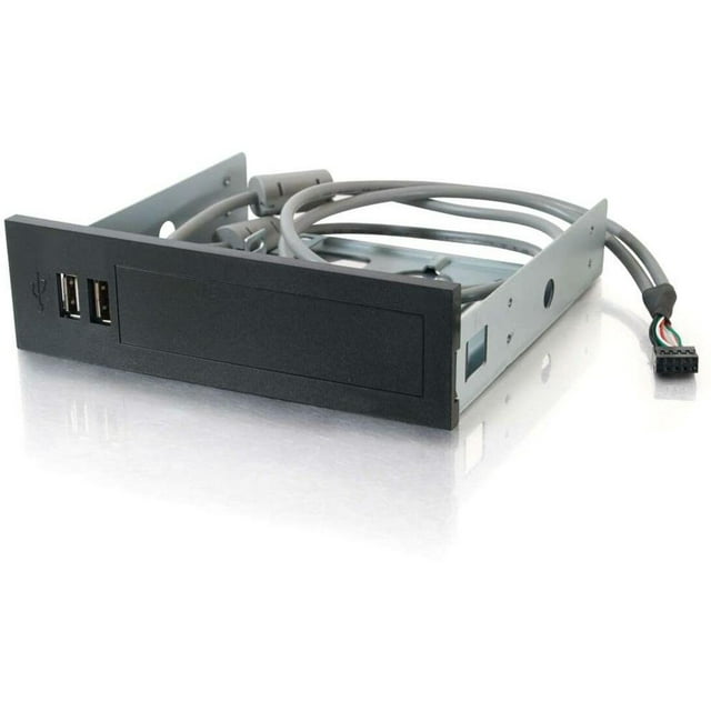 C2G 2-port USB 2.0 Front Bay Hub, Black