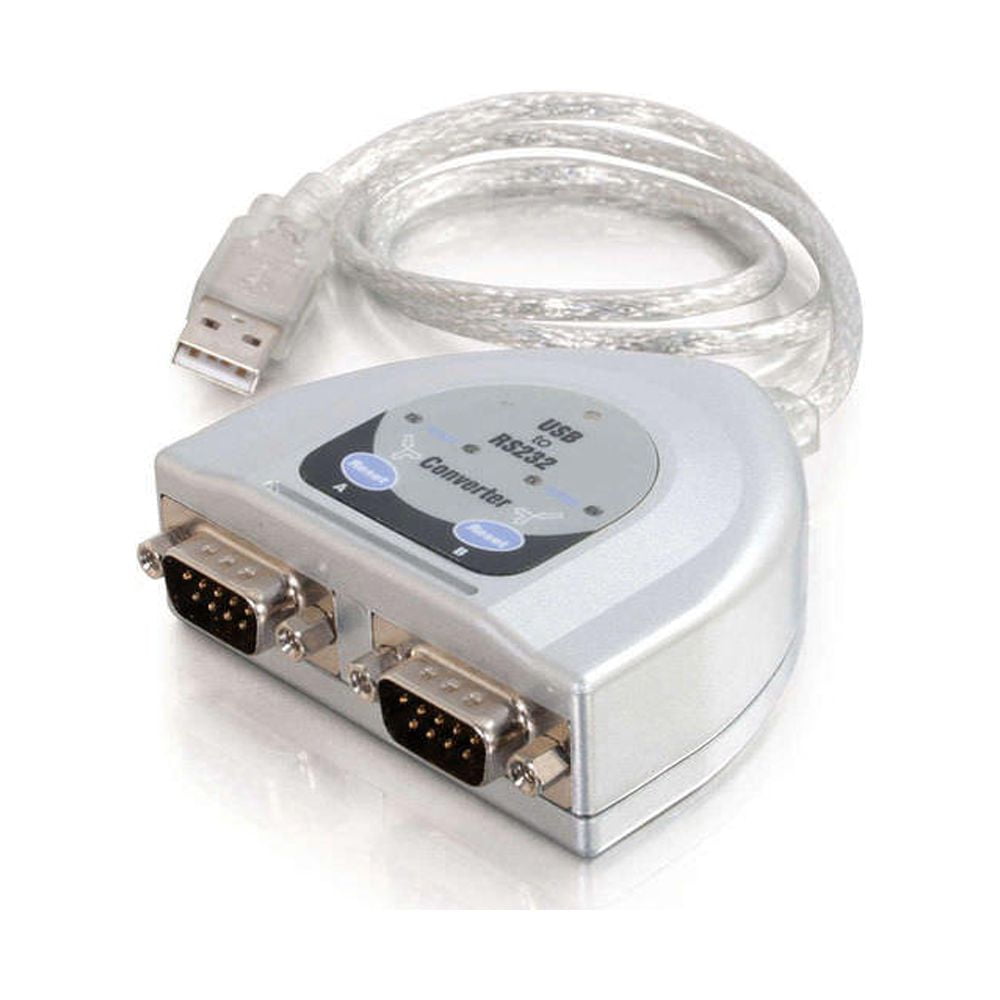 C2G 26478 USB to 2Port DB9 Serial RS232 Adapter Cable, TAA Compliant
