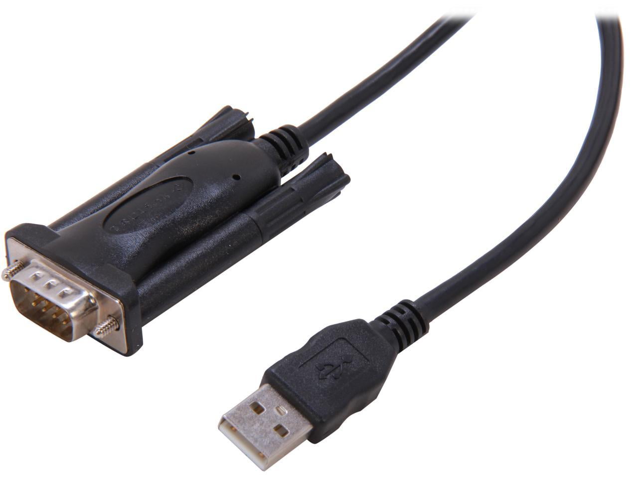 C2G 26887 USB to DB9 Male Serial RS232 Adapter Cable, Black (5 Feet, 1.