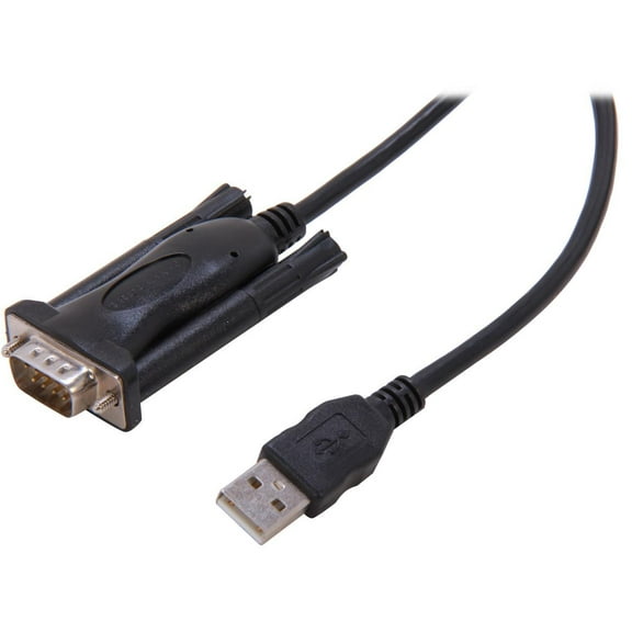 C2G 26887 USB to DB9 Male Serial RS232 Adapter Cable, Black (5 Feet, 1.52 Meters)