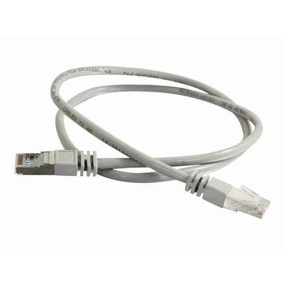 C2G-3ft Cat5e Molded Shielded (STP) Network Patch Cable - Gray - Category 5e for Network Device - RJ-45 Male - RJ-45 Male - Shielded - 3ft - Gray