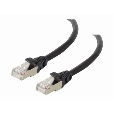 C2G-7ft Cat5e Molded Shielded (STP) Network Patch Cable - Black - Category 5e for Network Device - RJ-45 Male - RJ-45 Male - Shielded - 7ft - Black
