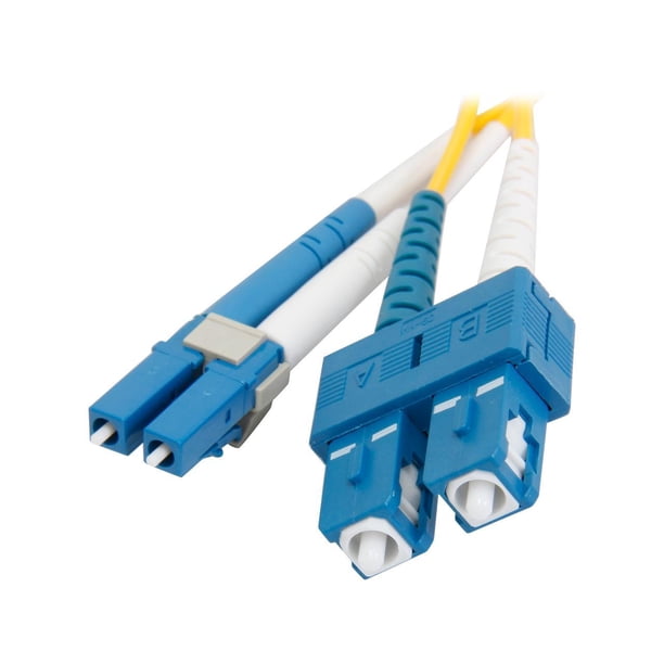 C2G 29190 OS2 Fiber Optic Cable - LC-SC 9/125 Duplex Single-Mode PVC ...