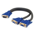 thumbnail image 1 of C2G 29610 Ultima One HD15 VGA Male to Two HD15 VGA Female SXGA Monitor Y-Cable, Black (1 Feet, 0.3 Meters), 1 of 3
