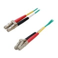 thumbnail image 1 of C2G 33050 OM3 Fiber Optic Cable - LC-LC 10Gb 50/125 Duplex Multimode PVC Fiber Cable, Aqua (32.8 Feet, 10 Meters), 1 of 3