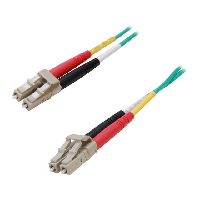 C2G 33050 OM3 Fiber Optic Cable - LC-LC 10Gb 50/125 Duplex Multimode PVC Fiber Cable, Aqua (32.8 Feet, 10 Meters)