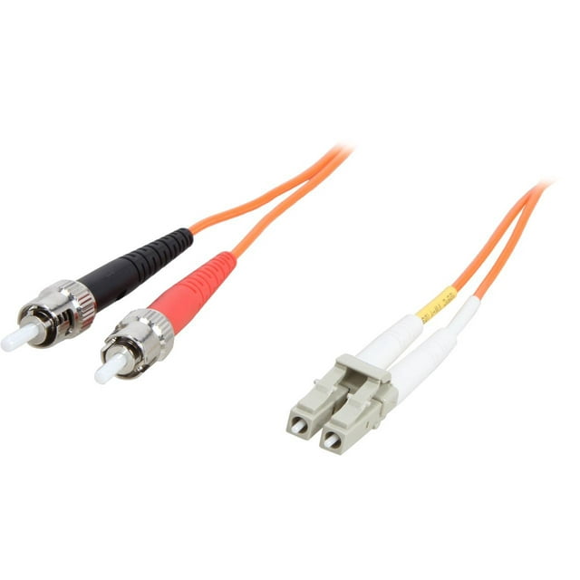 C2G 33164 OM1 Fiber Optic Cable - LC-ST 62.5/125 Duplex Multimode PVC Fiber Cable, Orange (6.6 Feet, 2 Meters)