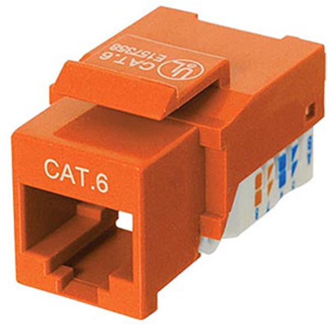 C2G 35208 CAT6 RJ45 Keystone Jack Tool-Free - Orange - Walmart.com