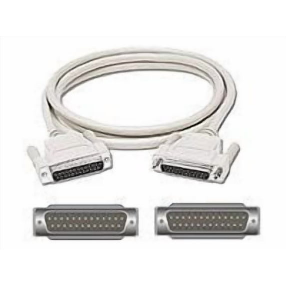 C2G 3ft DB25 M/M Serial RS232 Cable - DB-25 Male Serial - DB-25 Male - 3ft - Beige - RS232 - Parallel