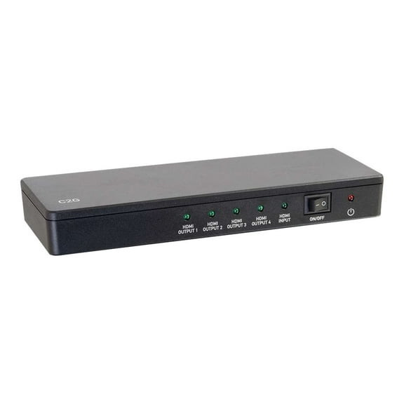 C2G 4-Port HDMI Splitter 4K30 - 3840 ?? 2160 - 340 MHzMaximum Video Bandwidth - HDMI In - HDMI Out