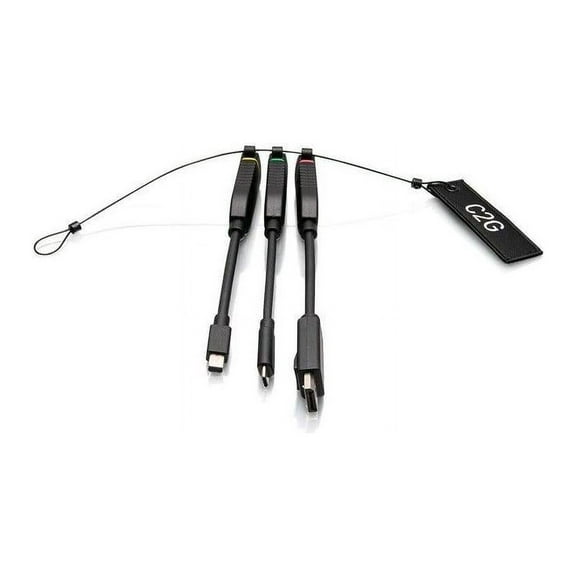 C2G 4K HDMI Dongle Adapter Ring with Color Coded Mini DP, DP, and USB C