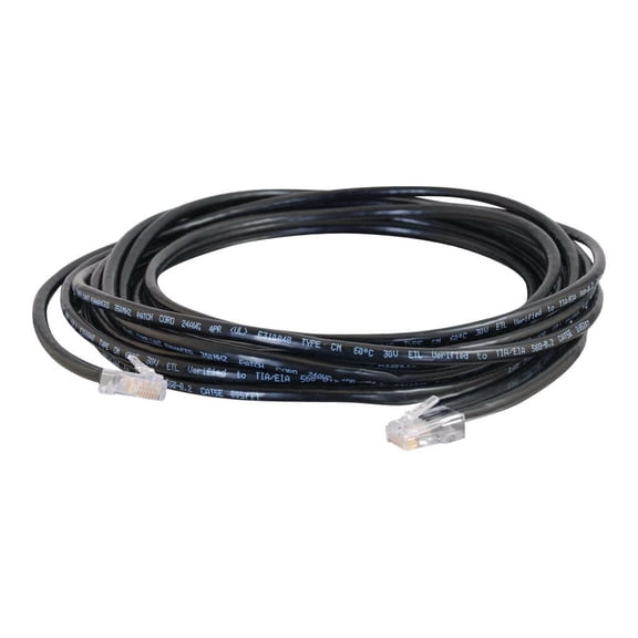 C2G-50ft Cat5e Non-Booted Unshielded (UTP) Network Patch Cable - Black - Category 5e for Network Device - RJ-45 Male - RJ-45 Male - 50ft - Black