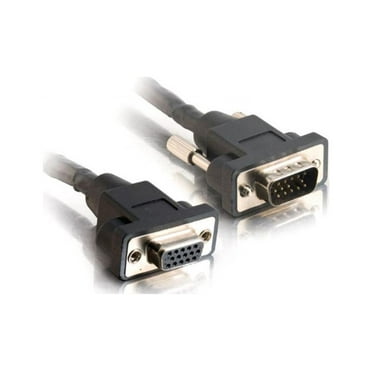 C2G 52094 Panel-Mount HD15 SXGA Male to SXGA Female Monitor Extension Cable, Black (3 Feet, 0.91 Meters)