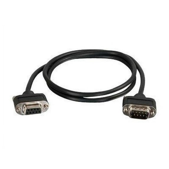 C2G 52187 15ft (4.6m) Serial RS232 DB9 Null Modem Cable with Low Profile Connectors M/F - In-Wall CMG-Rated, Black
