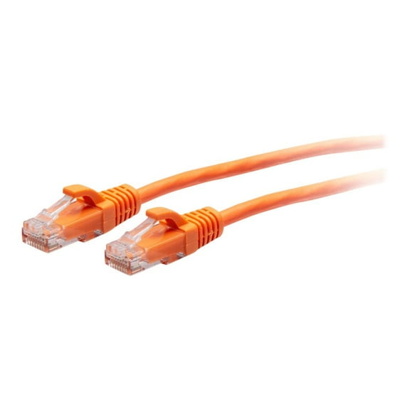 C2G 5ft (1.5m) Cat6a Snagless Unshielded (UTP) Slim Ethernet Cable, Cat6a Slim Network Patch Cable, PoE, Orange, RJ45, M/M