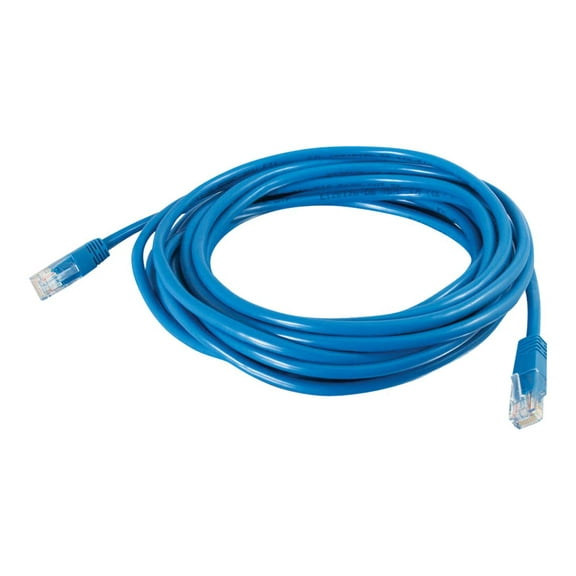 C2G Cat5e Molded Solid Unshielded (UTP) Network Patch Cable - Patch cable - RJ-45 (M) to RJ-45 (M) - 65 ft - UTP - CAT 5e - solid - blue