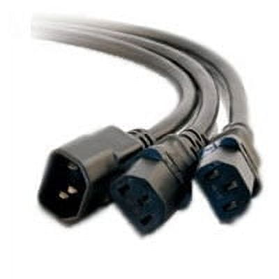 C2G 6ft 16 AWG 1-to-2 Power Cord Splitter (1 IEC320C14 to 2 IEC320C13)