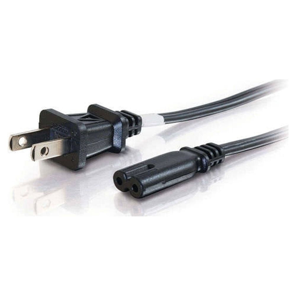 C2G 6ft 18 AWG 2Slot NonPolarized Power Cord (NEMA 115P to IEC320C7