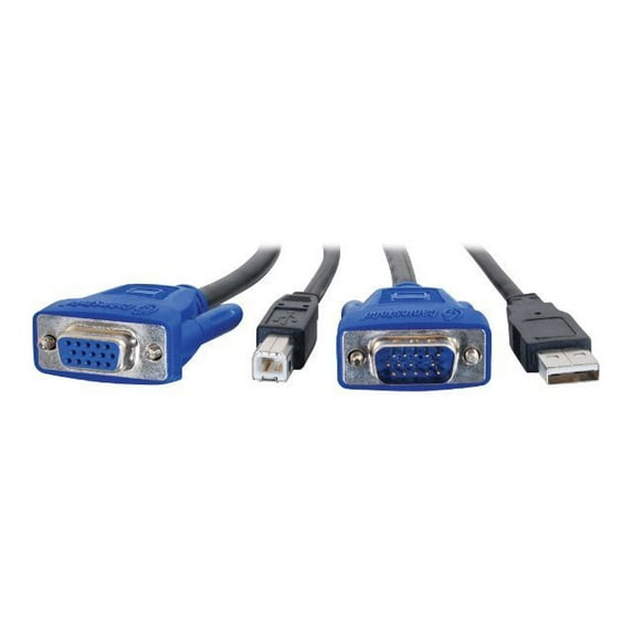 C2G 6ft USB 2.0 + SXGA KVM Cable - Video / USB cable - USB, HD-15 (M) to HD-15, USB Type B - 6 ft - black